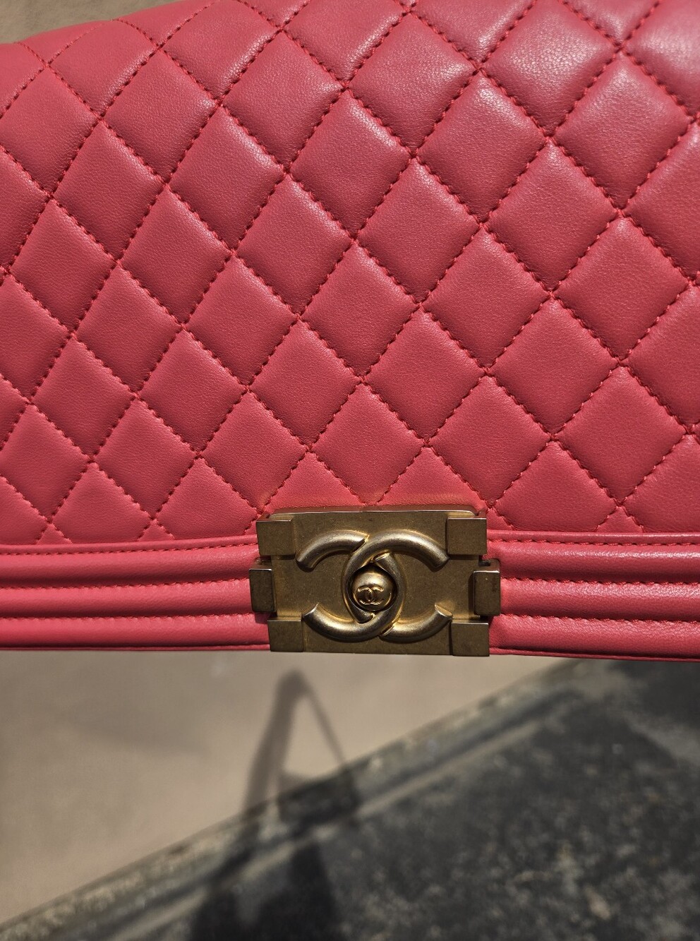 CHANEL Hot Pink Quilted Leather Boy Bag with Gold Hardware - Picture 10 of 10